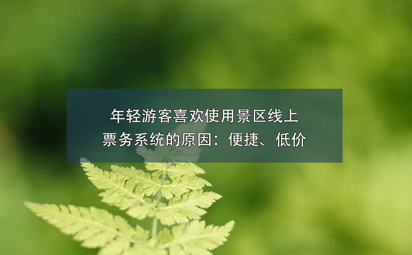 年輕游客喜歡使用景區(qū)線上票務系統(tǒng)的原因：便捷、低價